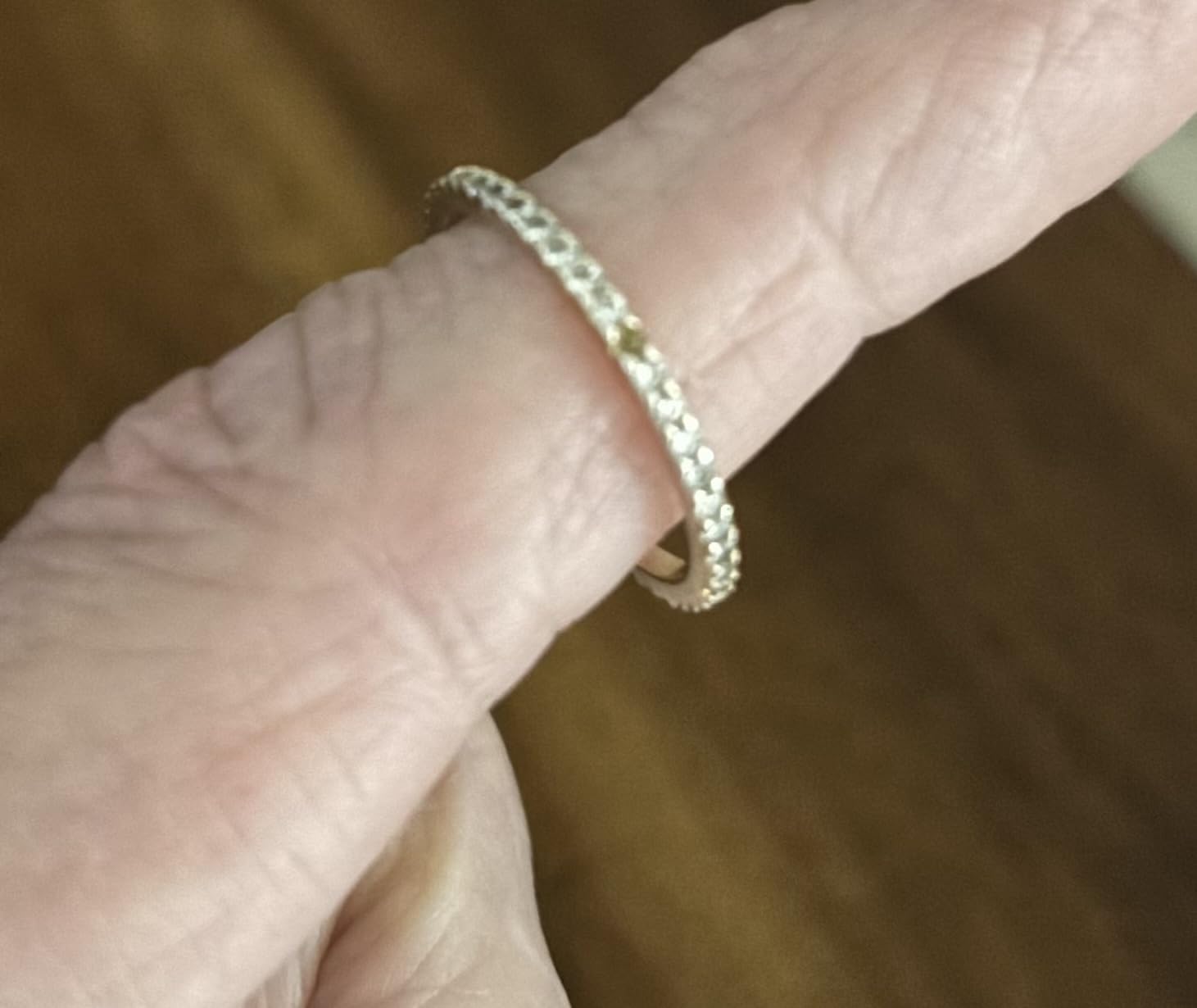 PAVOI Gold Plated Solid 925 Sterling Silver CZ Simulated Diamond Stackable Ring Eternity Bands for Women customer photo 1