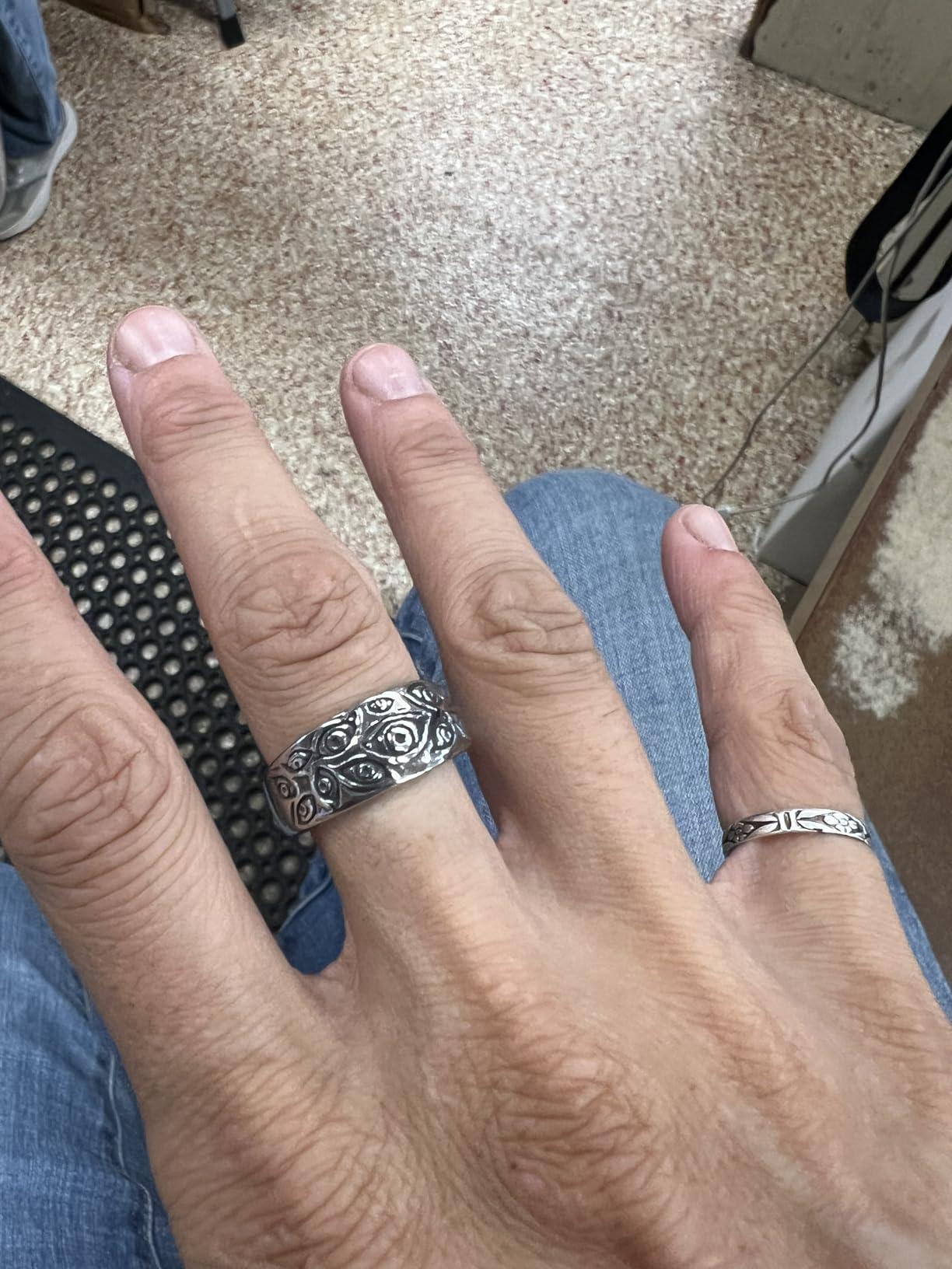 Men's Vintage Engraved Eye of God Ring Black Gold Silver Tone | Stainless Steel customer photo 1
