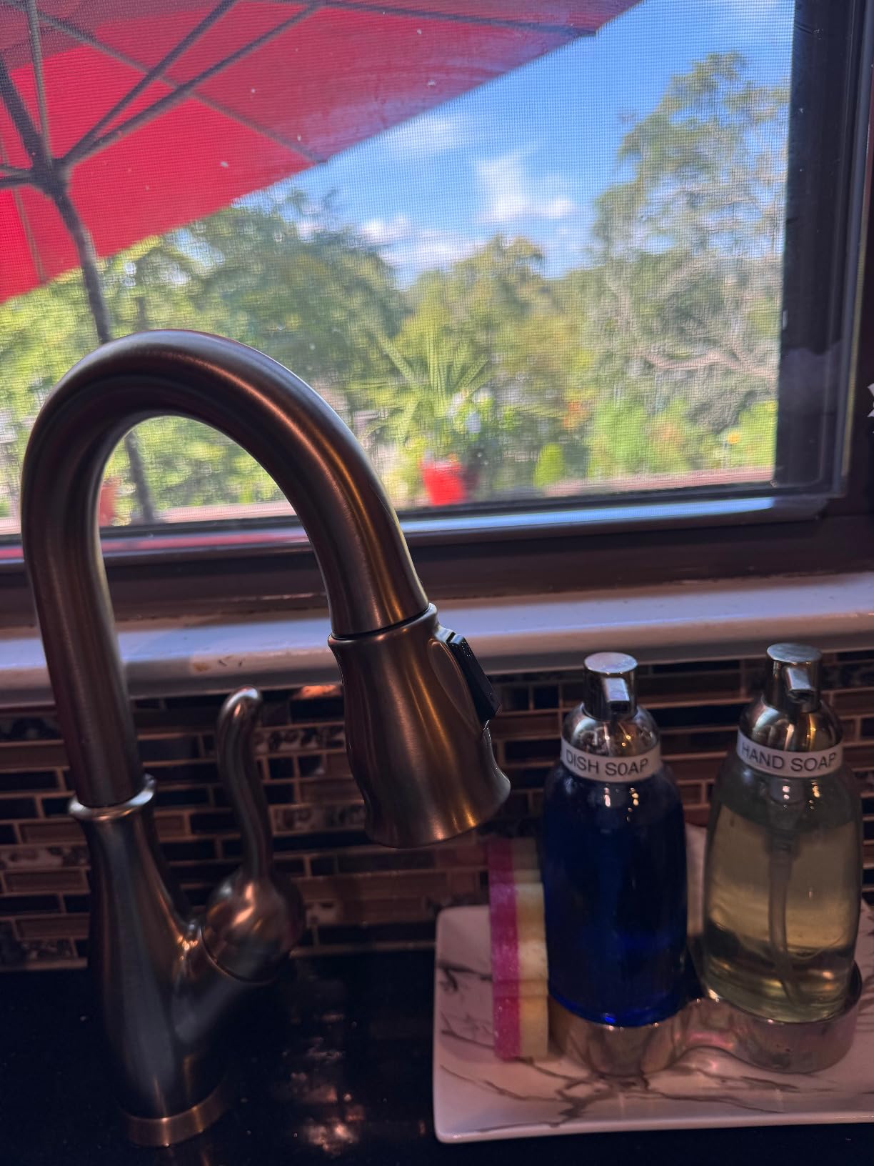 Delta Faucet Leland Bar Faucet Brushed Nickel, Single Hole Wet Bar Faucets with Pull Down Sprayer, SpotShield Stainless 9678-SP-DST customer photo 2