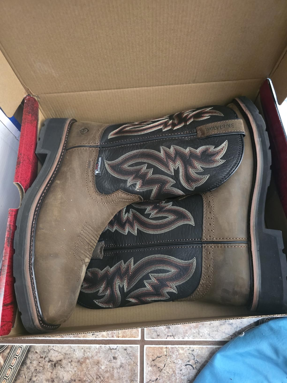 Wolverine Men's Rancher Waterproof Steeltoe Square Toe 10in Wellington Work Boot customer photo 2