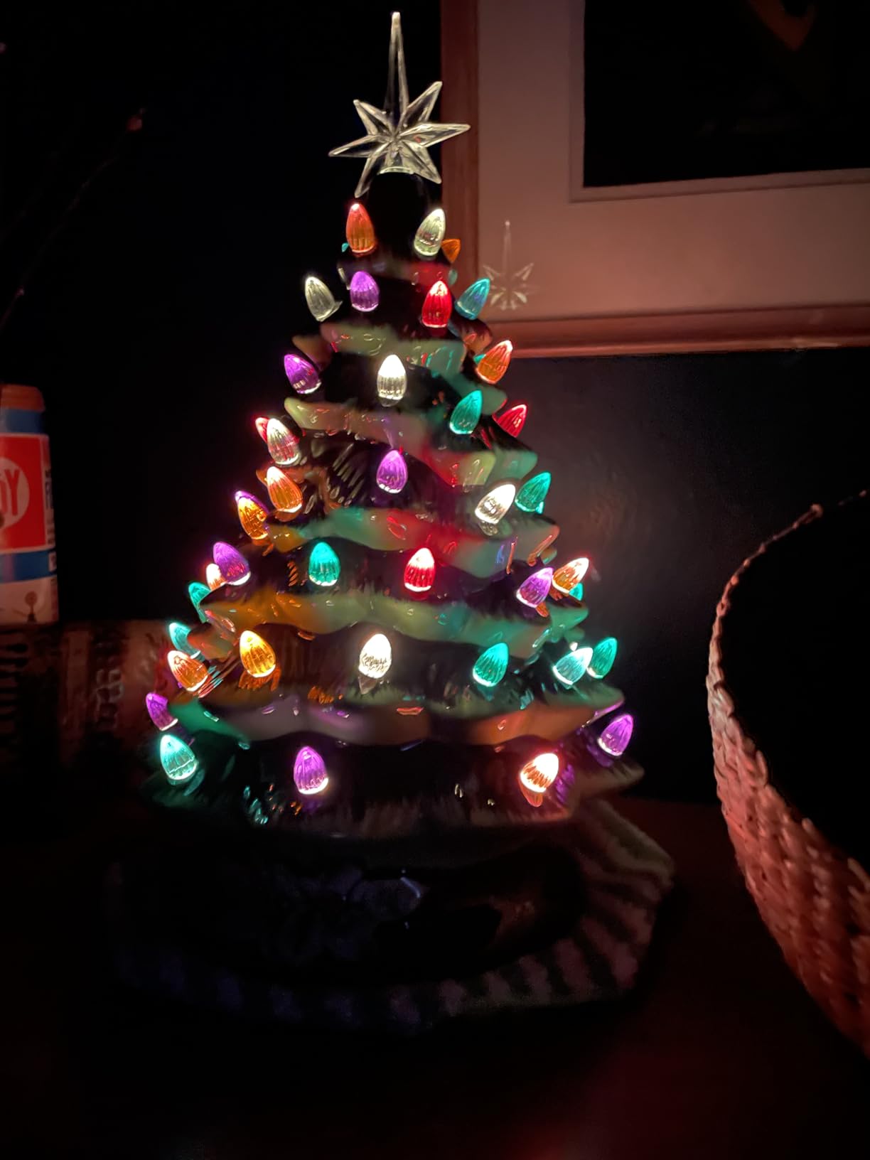 Best Choice Products 15in Ceramic Christmas Tree, Pre-lit Hand-Painted Tabletop Holiday Tree, Star Topper, 64 Lights - Green w/Multicolored Bulbs customer photo 1