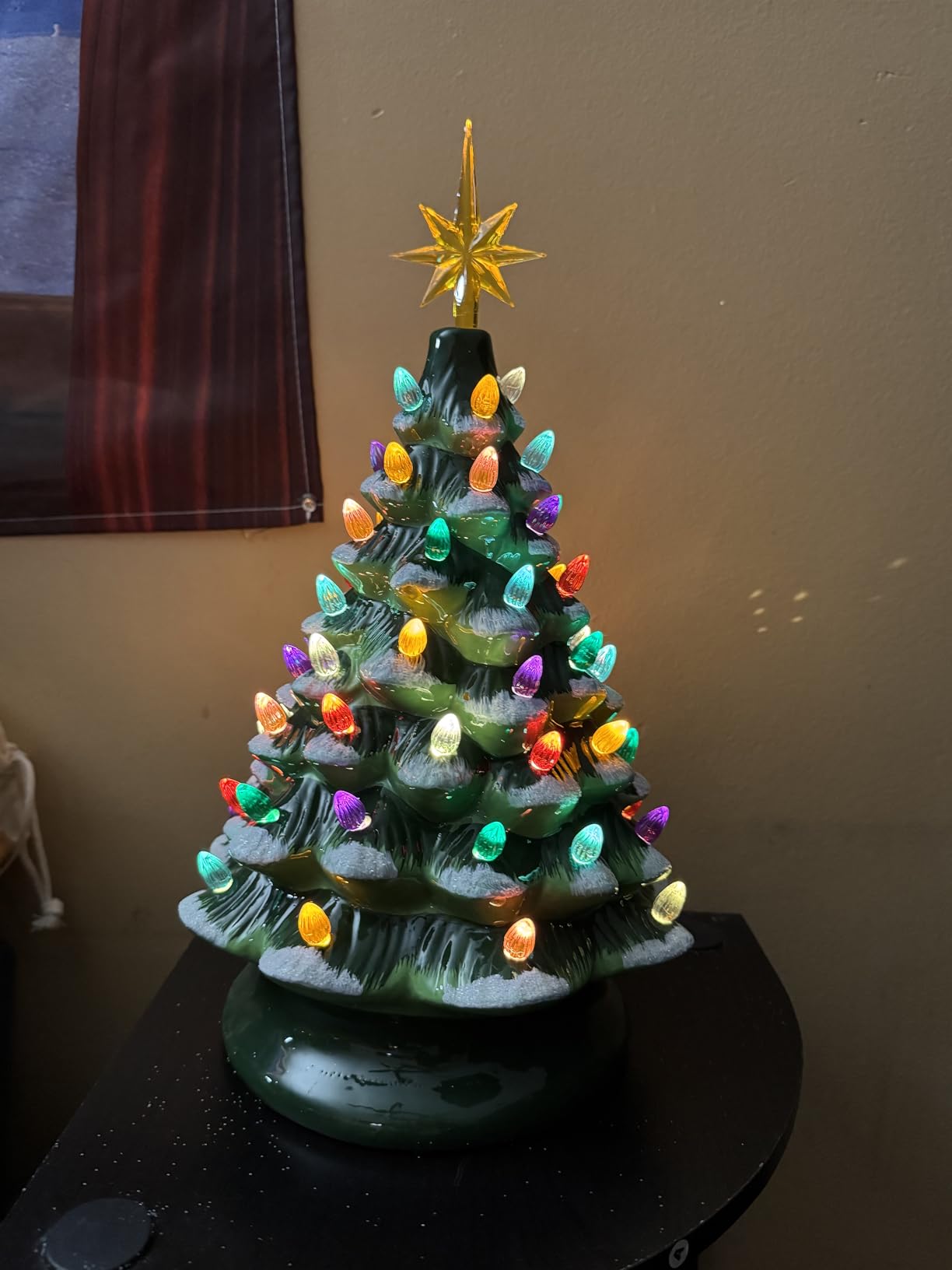 Best Choice Products 15in Ceramic Christmas Tree, Pre-lit Hand-Painted Tabletop Holiday Tree, Star Topper, 64 Lights - Green w/Multicolored Bulbs customer photo 2
