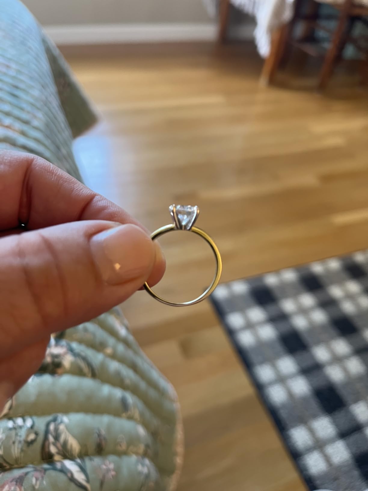 Yellow Gold-Plated Round 2.00 Carat Cubic Zirconia Solitaire Engagement Ring customer photo 1