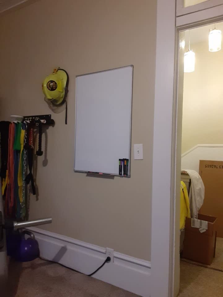 Lockways Magnetic Dry Erase Board, 36 x 24 Inch Magnetic Whiteboard | White Board with 1 Dry Erase Markers, 2 Magnets for School, Home, Office customer photo 2