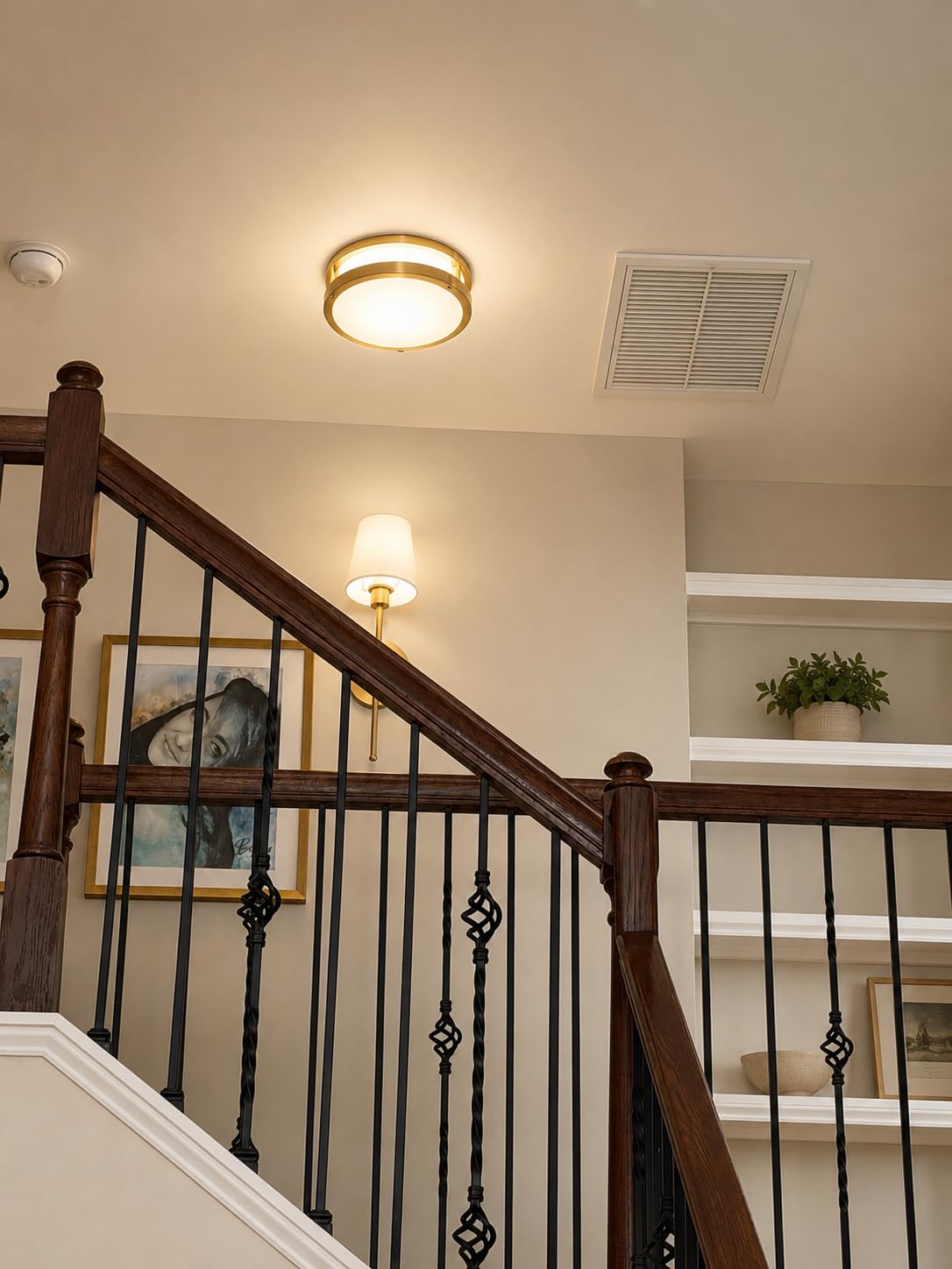 hykolity 13 inch Flush Mount LED Ceiling Light Fixture, 5CCT | 2700K/3000K/3500K/4000K/5000K Adjustable Ceiling Lights, Brushed Nickel Saturn Dimmable Lighting for Kitchen, ETL Listed customer photo 1