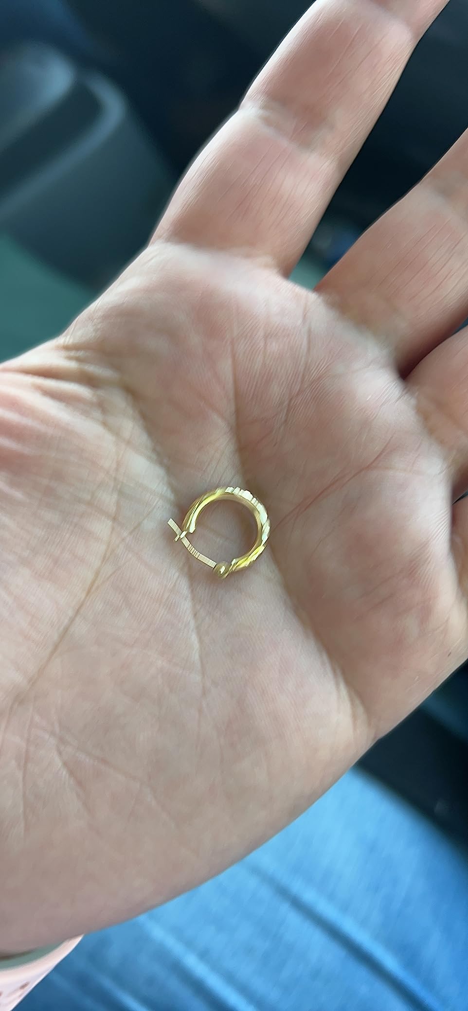 14k Gold Hand Engraved Diamond-cut Round Hoop Earrings, (0.5 inch Diameter) customer photo 2