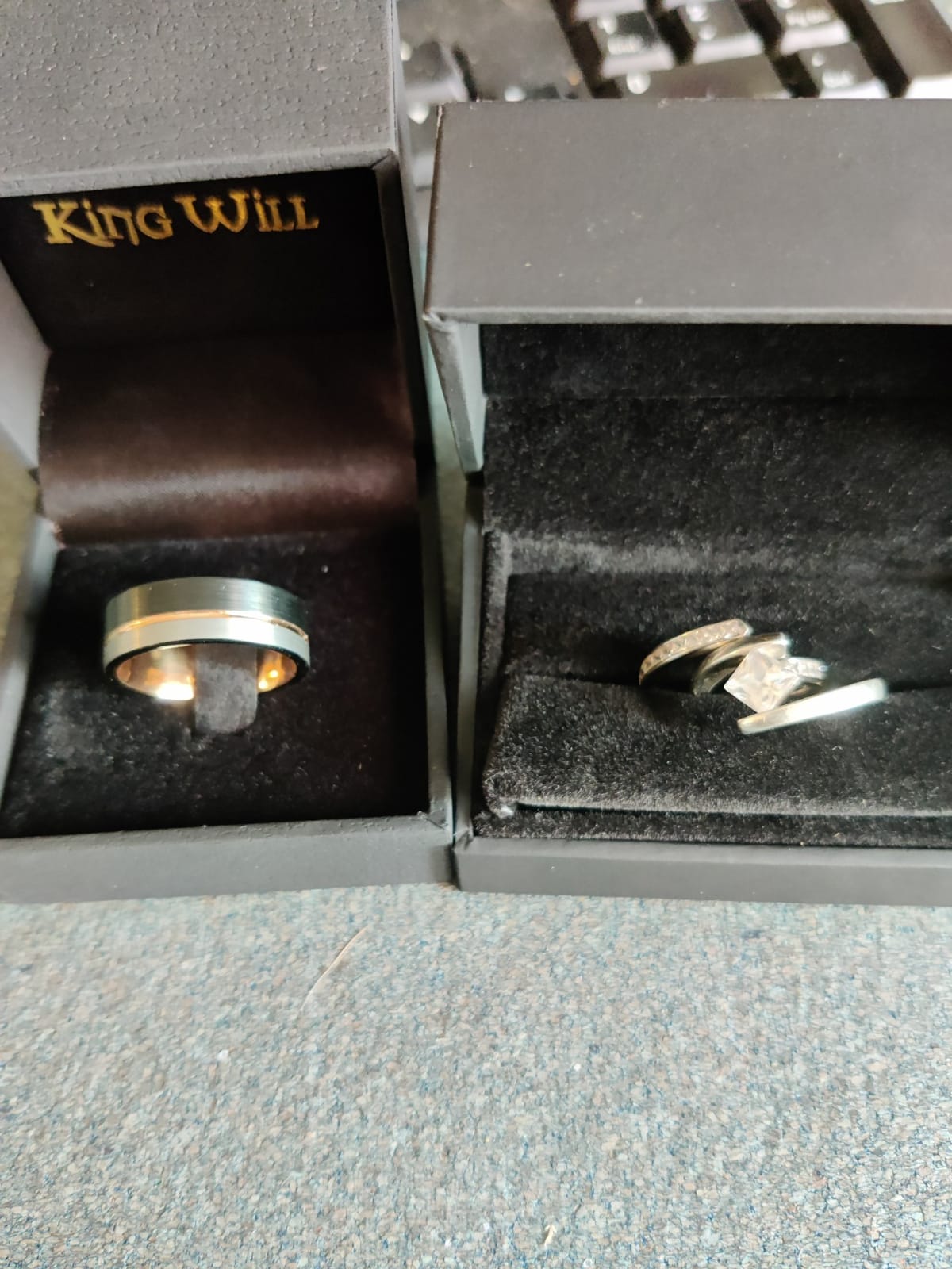 King Will Mens Tungsten Carbide Wedding Band with Groove Design customer photo 1