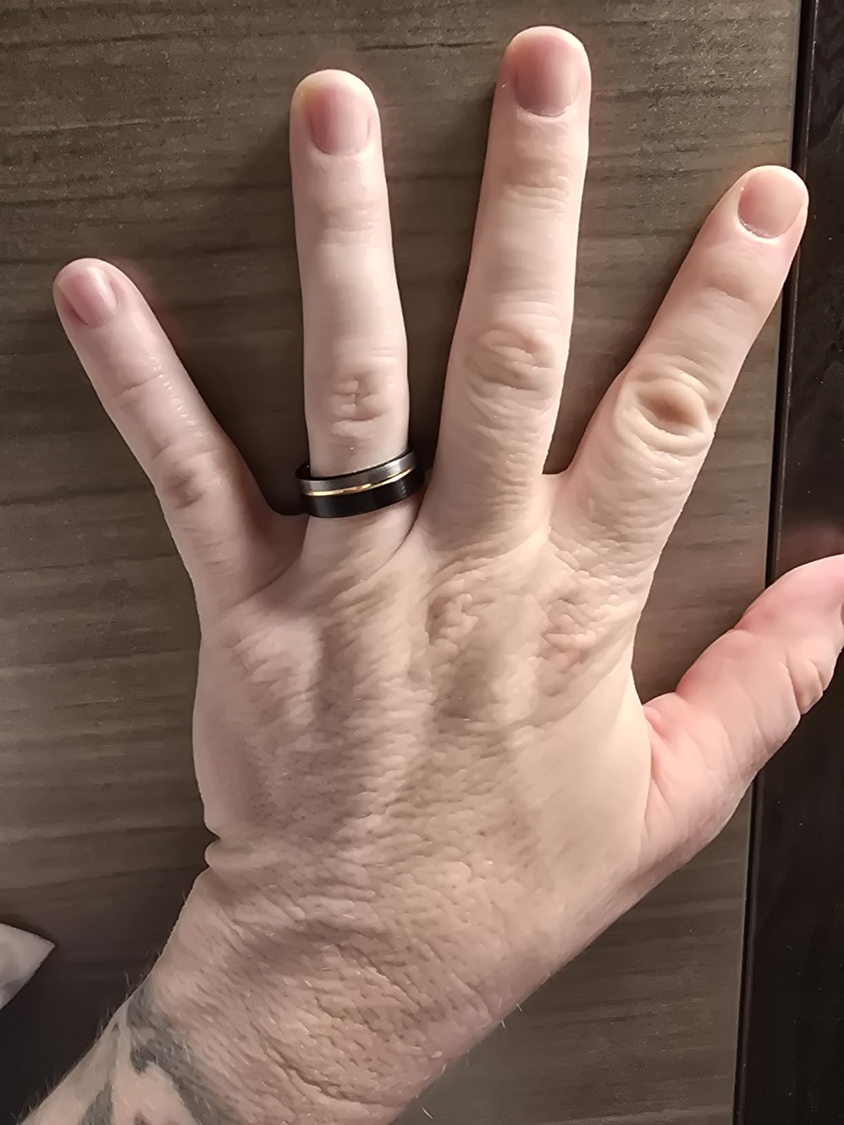 King Will Mens Tungsten Carbide Wedding Band with Groove Design customer photo 2
