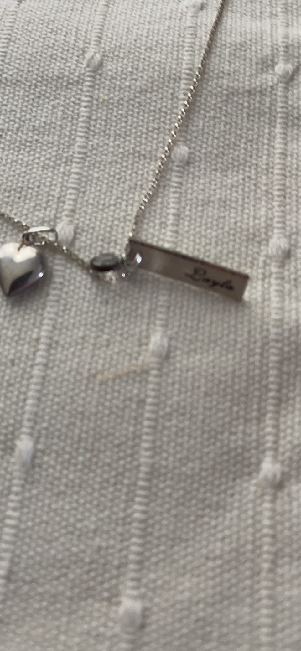 Unity in Two Personalized Charm Necklace, Customize 2 Sterling Silver Rectangular Pendants with Names of Your Choice, Choose 2 Birthstones, and 925 Chain customer photo 1