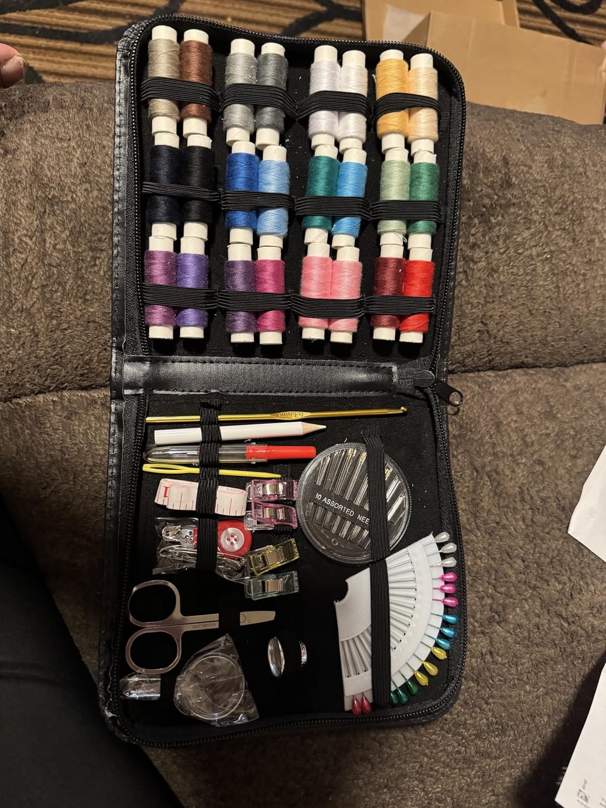 94-Piece Travel Sewing Kit for Adults & Kids, Small Needle & Thread Kit | Mini Emergency Repair Sewing Kit, Beginner Set with Multicolor Thread, Needles, Scissors, Thimble, Clips & Travel Case customer photo 2