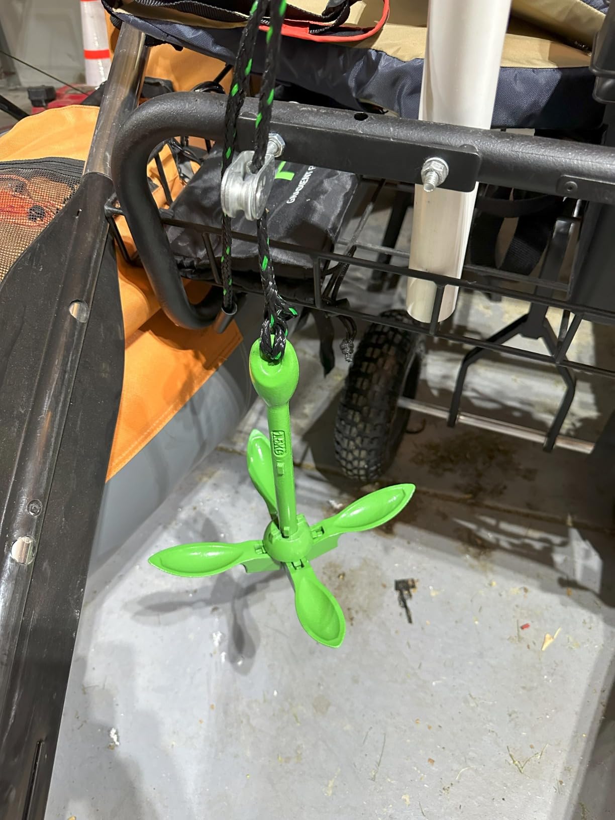 Kayak Anchor Kit - 3.5 lb, Green - Folding Grapnel Anchor with 25 ft Rope | Gradient Fitness boat anchor kit for paddle boards, SUPs, canoes, jet ski, and small boats customer photo 1