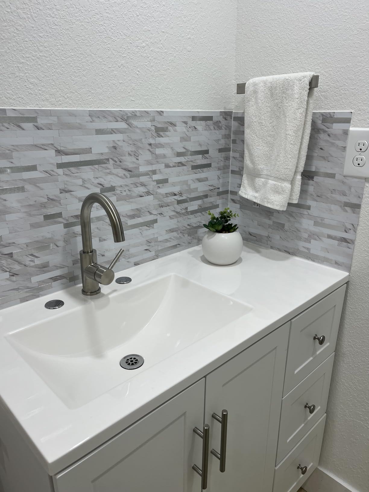 CREA Bar Sink Faucet, Brushed Nickel Pre Wet Small Mini Kitchen Faucet Single Hole Stainless Steel customer photo 1