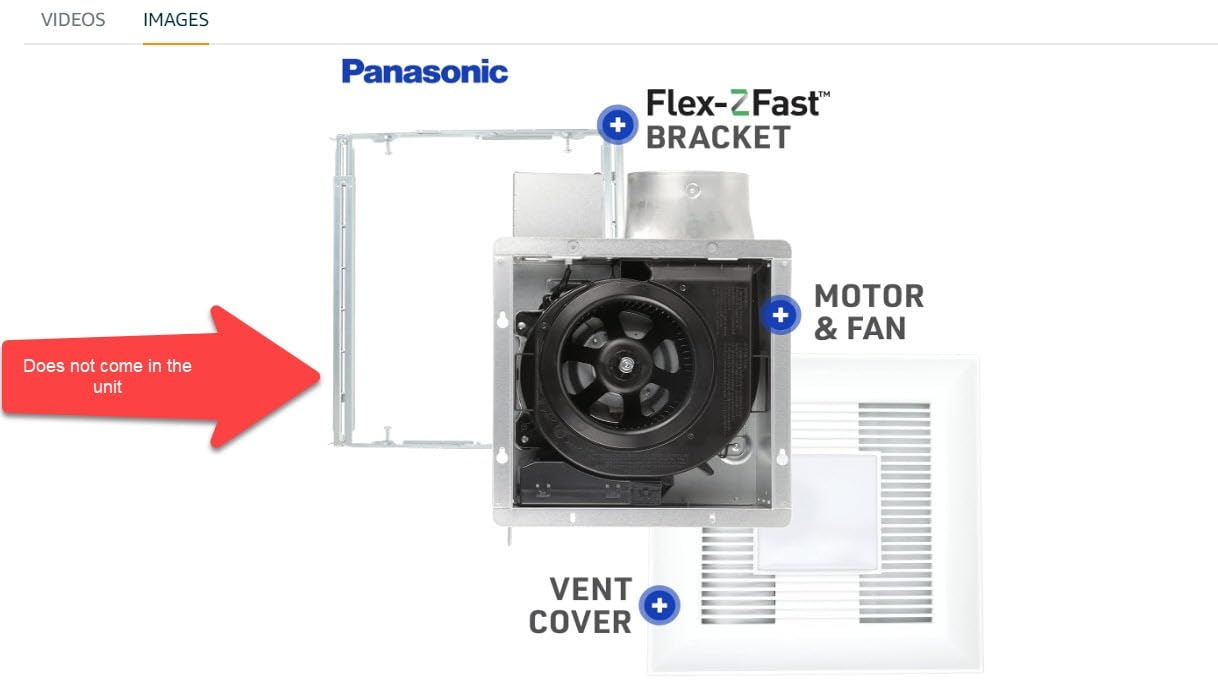 Panasonic FV-0510VSL1 WhisperValue DC Fan with LED Light, Pick-A-Flow 50-80-100 CFM, Slim 3-3/8 Inch Housing Depth customer photo 2