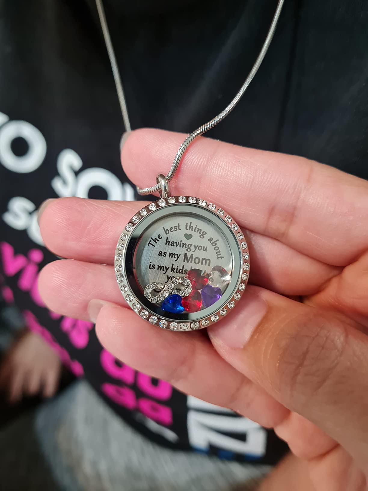 Best Gift Floating Charm Living Memory Lockets with Birthstone customer photo 1