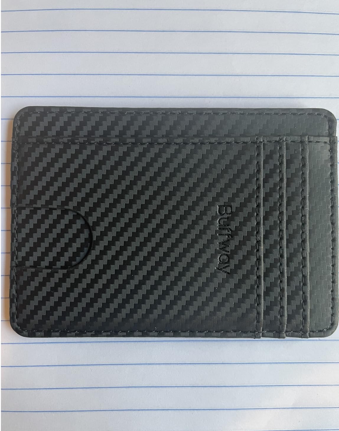Slim Minimalist Front Pocket RFID Blocking Leather Wallets for Men and Women - Cross Black customer photo 1