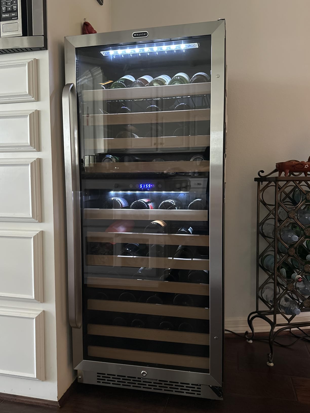 Whynter BWR-1002SD 100 Built-in or Freestanding Stainless Steel Compressor Large Capacity Wine Refrigerator Rack for Open Bottles and LED Display, Black customer photo 2