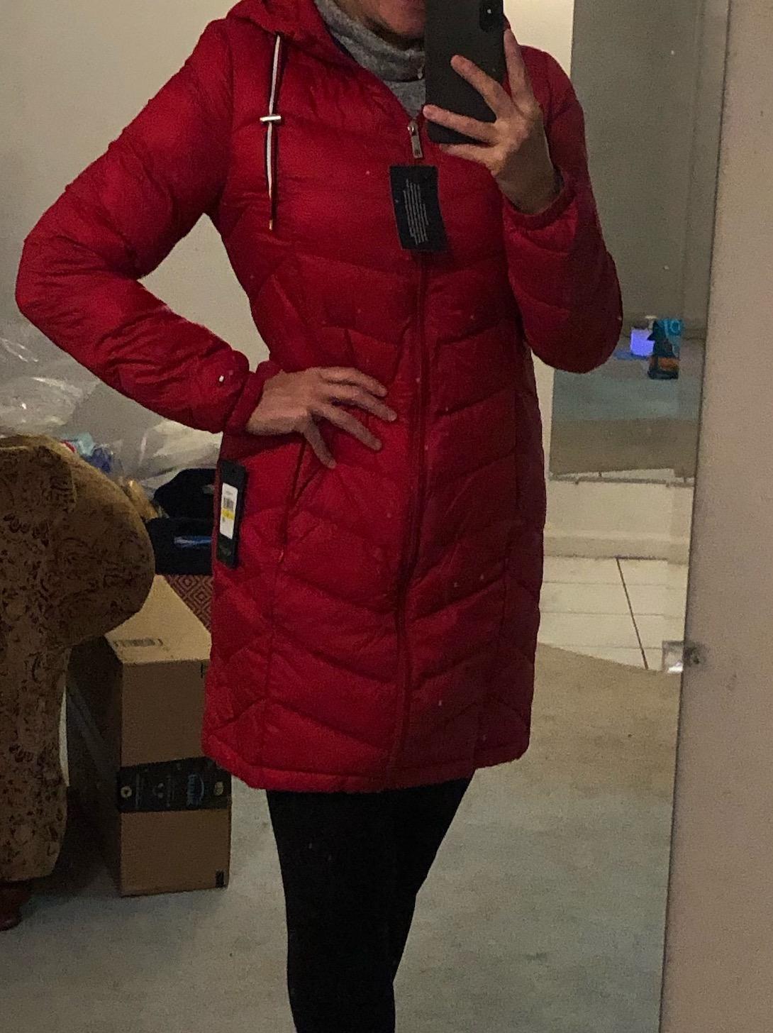Tommy Hilfiger Women's Long Down Puffer Jacket customer photo 2