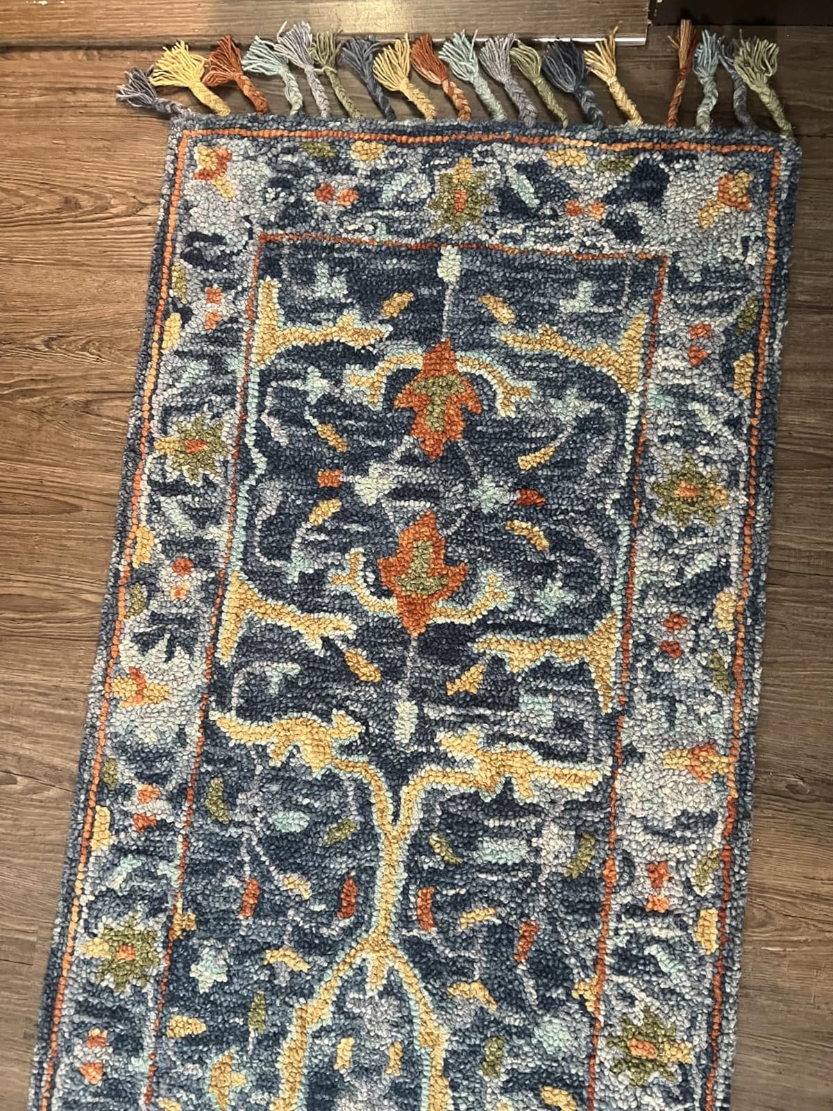 SAFAVIEH Area Rug 8x10 - Aspen Collection - Large - Blue & Rust, Handmade Wool, Boho Braided Tassel Design, Ideal for Living Room, Bedroom, Office, Dining Space (APN116M) customer photo 2