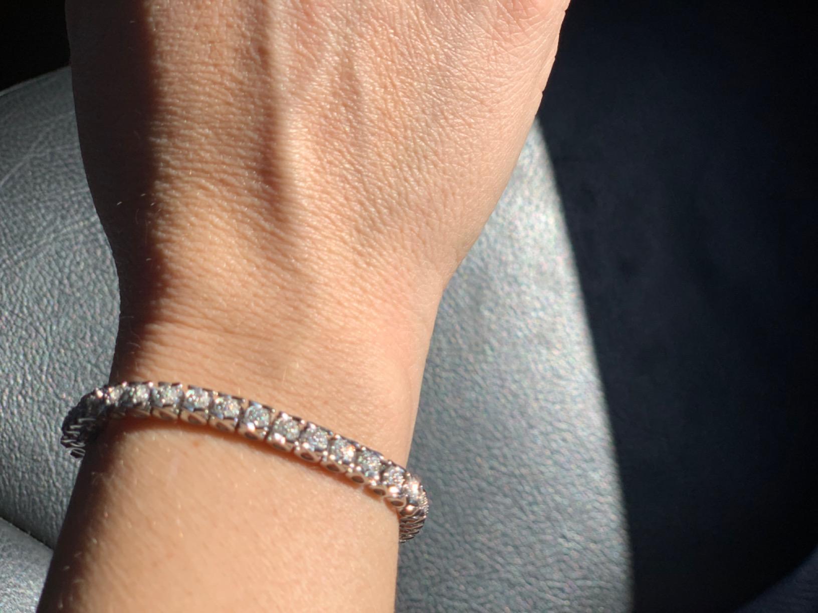 Ross-Simons 1.00 ct. t.w. Diamond Cluster Tennis Bracelet in Sterling Silver customer photo 1