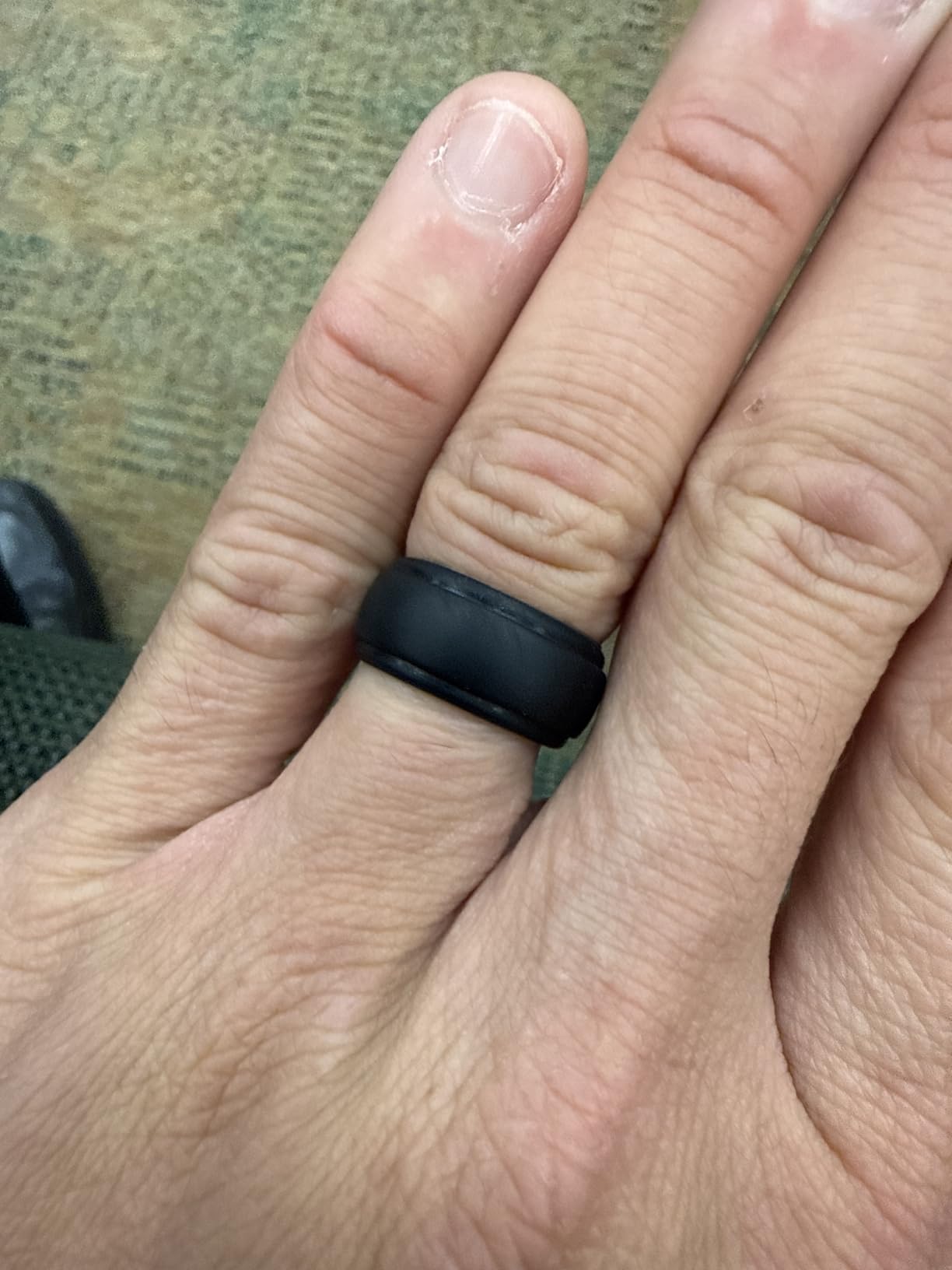 ThunderFit Silicone Rings for Men - 7 Rings / 4 Rings / 1 Ring Step Edge Rubber Wedding Bands 10mm Wide - 2.5mm Thick customer photo 1