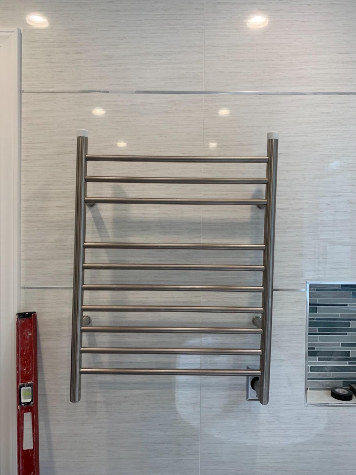 HEATGENE Towel Warmer, Heated Towel Rack, Hardwired, Brushed | 304 Stainless Steel Wall-Mounted Heated Towel Rack With Hardwired Installation And Brushed Finish customer photo 2