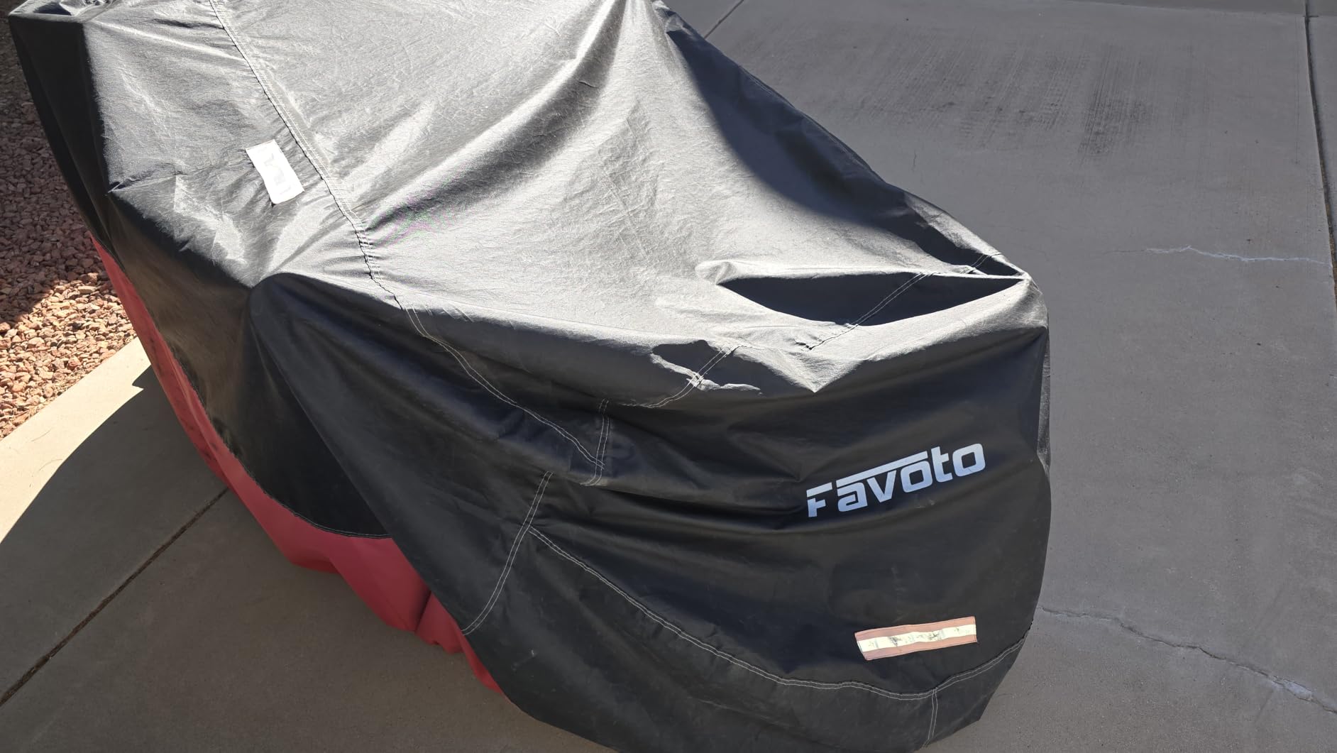 Favoto Motorcycle Cover Waterproof Outdoor Motorcycle Cover Heavy Duty | Windproof Motorcycle Tarp All Weather Rain UV Protection with Lock-Holes Night Reflective Strips&Storage Bag Fits up to 96.5