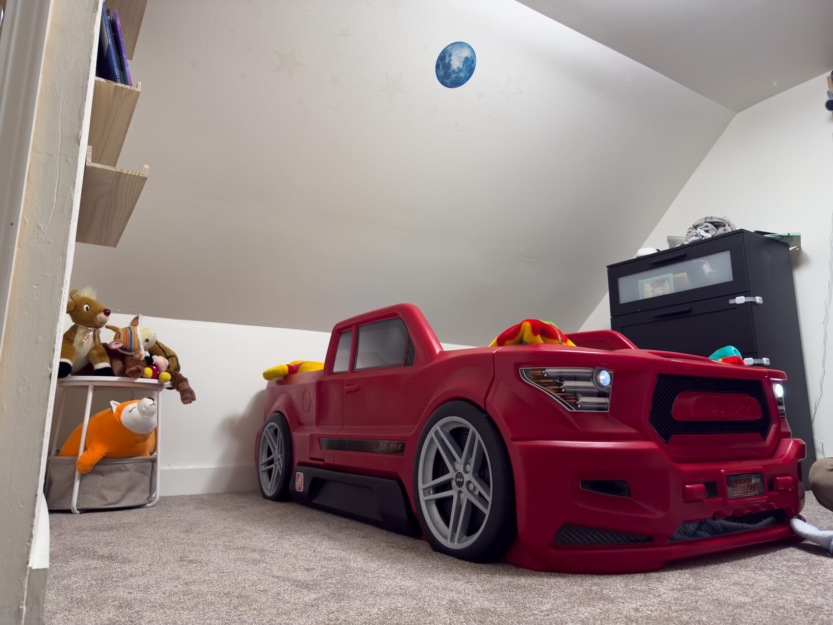 Step2 Turbocharged Twin Size Truck Car Bed, Car Bed for Boys & Girls, Working Headlights & Built-In Storage, Made of Durable Plastic, For Toddlers 3+ Years Old, Vibrant Red customer photo 2
