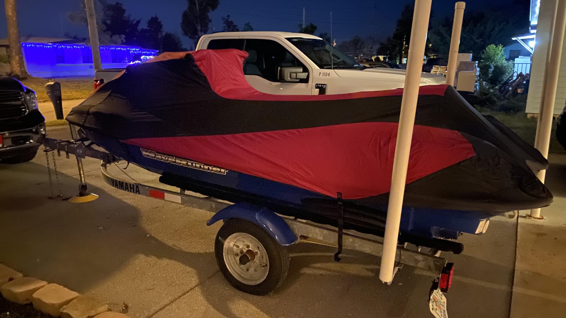 AllGuard Weatherproof Max Jet Ski Cover, Heavy Duty 600D Marine Grade Polyester, Protects from Rain, Sun, UV & More - Gray/Black (Fits Jet Ski Length: 135
