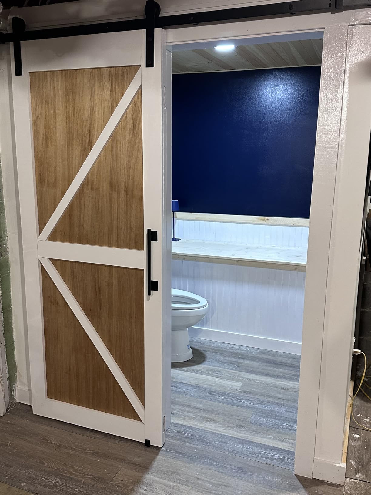 CCJH 6 Feet Heavy Duty Sturdy Sliding Barn Door Hardware Kit - Smoothly and Quietly - Easy to Install Fit 36