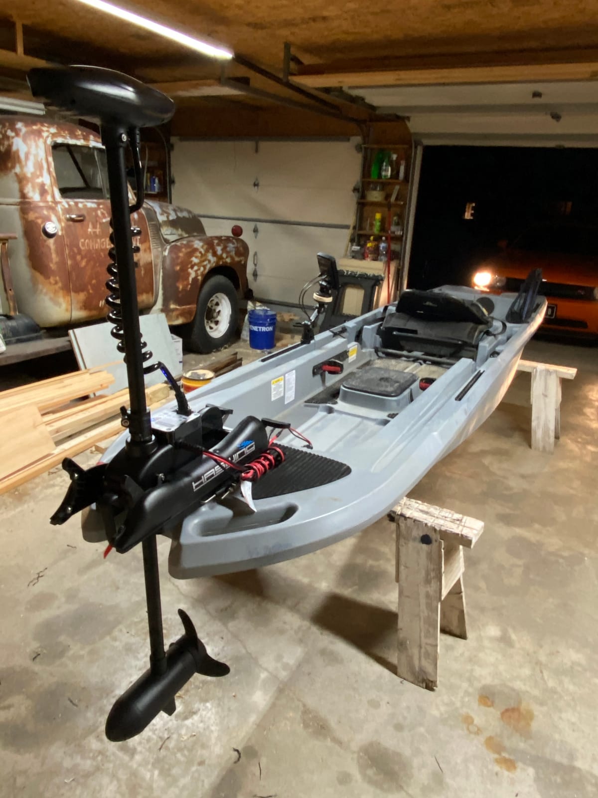 Haswing Bow Mount Trolling Motor 55lbs 48in with Remote, Quick Release | Fresh & Saltwater Ready, 164ft Wireless Remote Range, White, Fits Boats up to 19ft, Req 13.7 x 8