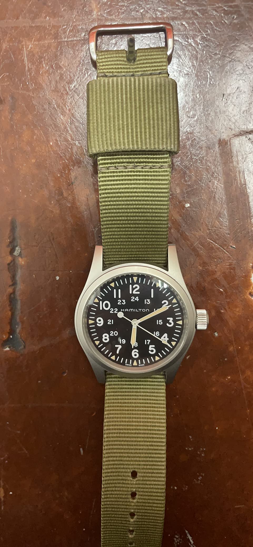 Hamilton Khaki Field Mechanical Men's Watch, 38mm Stainless Steel Case, Swiss Made, Black Dial Analog Wrist Watch for Men, 50m Waterproof, Sapphire Crystal, Textile Strap customer photo 2