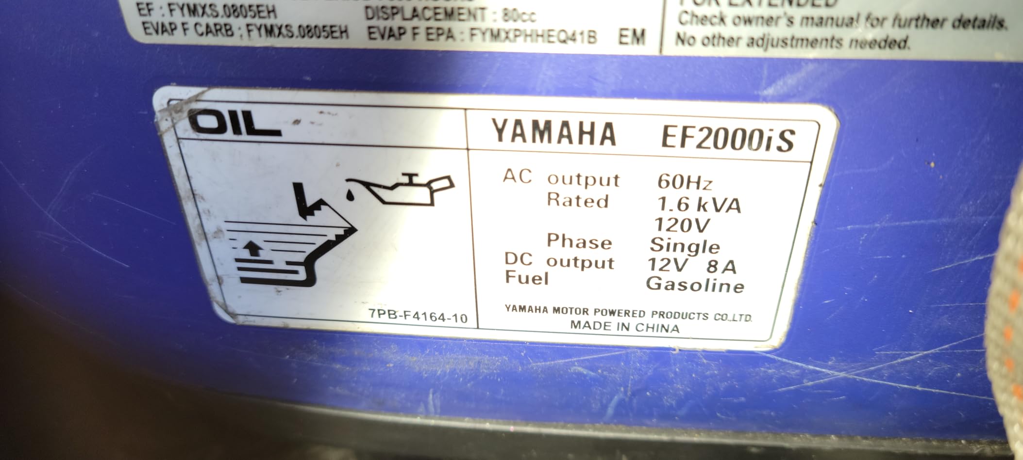 YAMAHA EF2200iS Inverter Generator, 2200 Watts, Blue customer photo 1