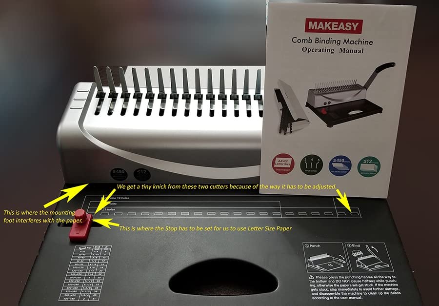 MAKEASY Comb Binding Machine - Punch 12 Sheet, Easy Punch No Jam, Heavy-Duty Metal Build, Book Binder for Office Reports & Home School Projects, Includes 100 Combs, Letter/A4/A5 Compatible customer photo 1