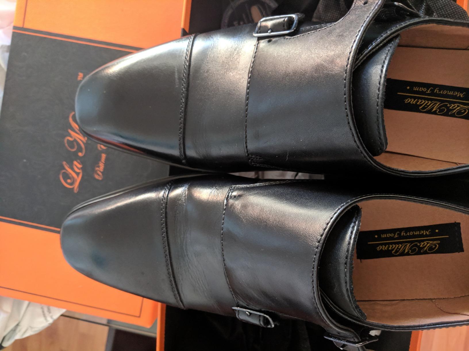 La Milano Mens Double Monk Strap Slip on Loafer Cap Toe Leather Oxford Formal Business Casual Comfortable Dress Shoes for Men customer photo 2
