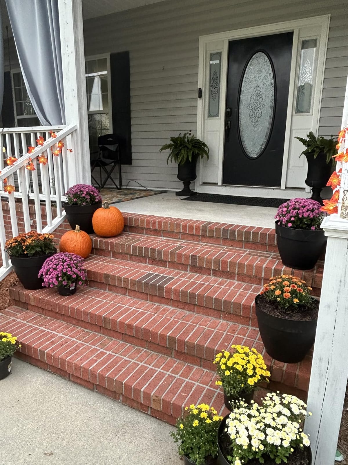 Fall Decor 2 Pack Fall Garland with Lights Enlarged Maple Leaves 20Ft 40LED | Halloween Fall Decorations for Home, Battery Operated Waterproof Autumn String Lights Indoor Outdoor Thanksgiving Decorations customer photo 1