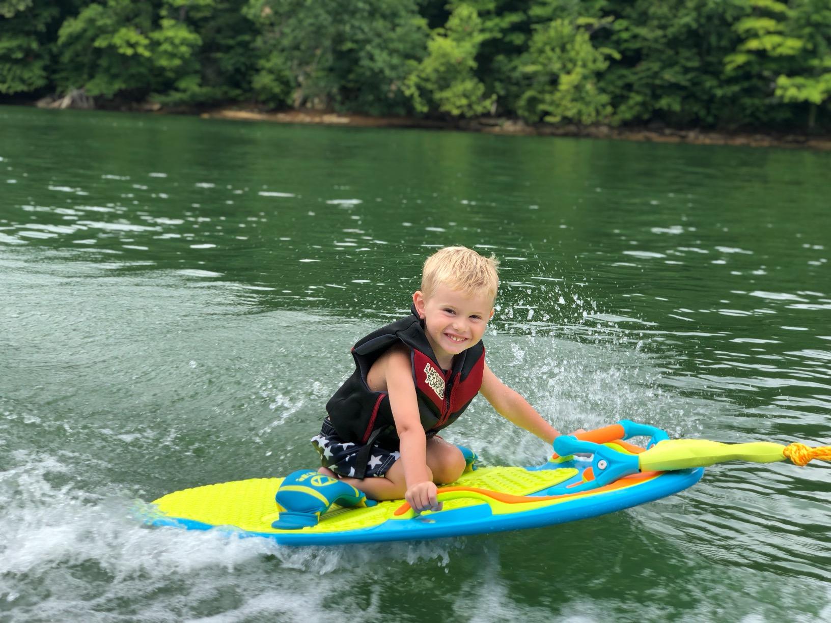 You Got This 260 Board and Handle Combo with EVA Foam Padding, All-in-One Kneeboard, Wakeboard, Wakeskate, and Wakesurf Board for Kids, Teens, and Adults, 51.7