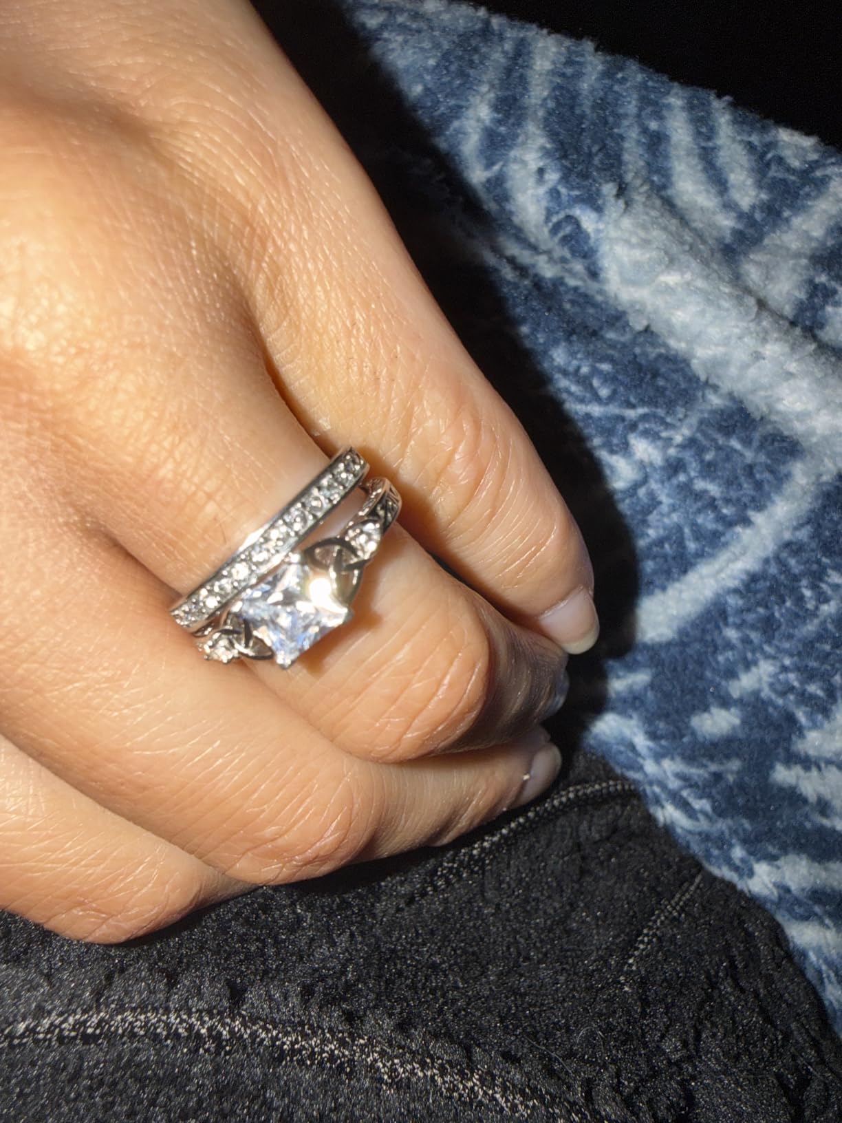 Cubic Zirconia Solitaire Engagement Rings for women customer photo 2