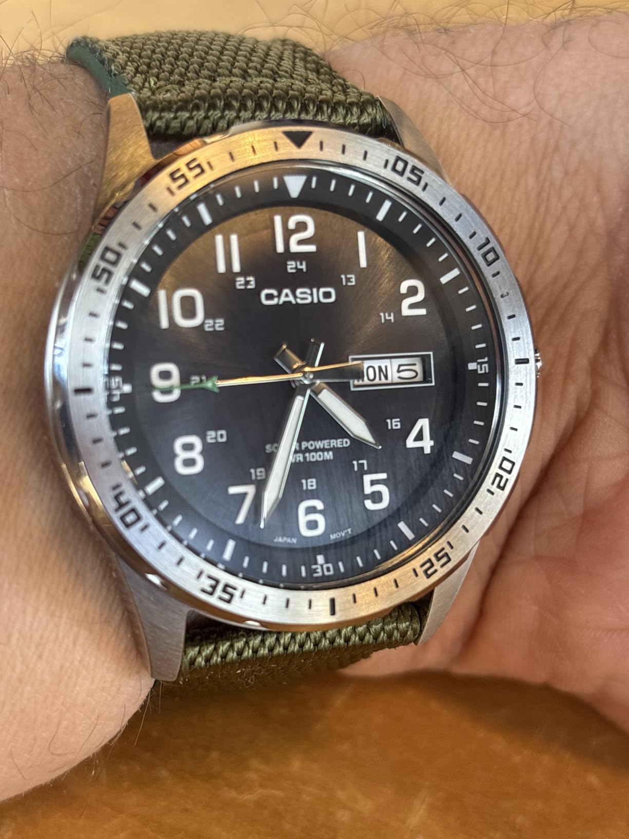 Casio MTPS120L Series Unisex Analog Watch - 100M WR, Stainless Steel Case, Military Styling, Solar Powered customer photo 2