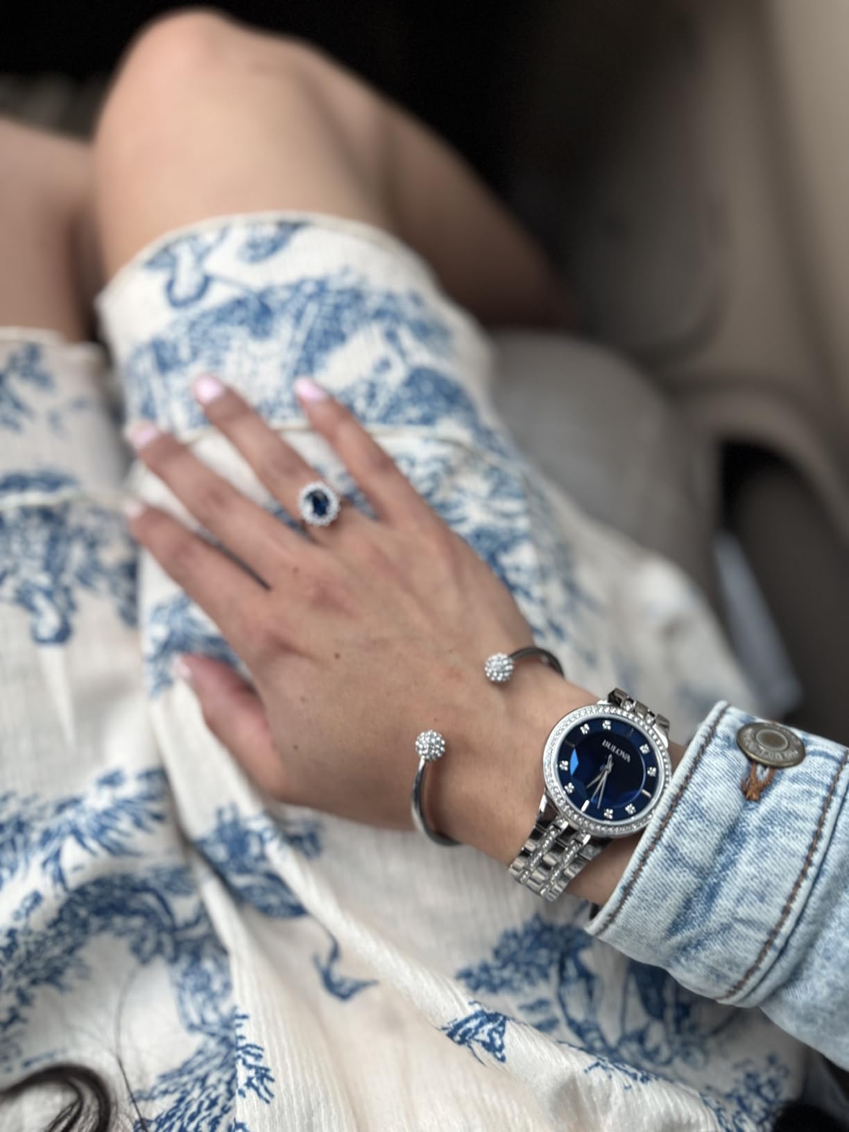 Bulova Ladies' Crystal Phantom 3-Hand Quartz Watch, Faceted Mineral Glass Dial customer photo 1