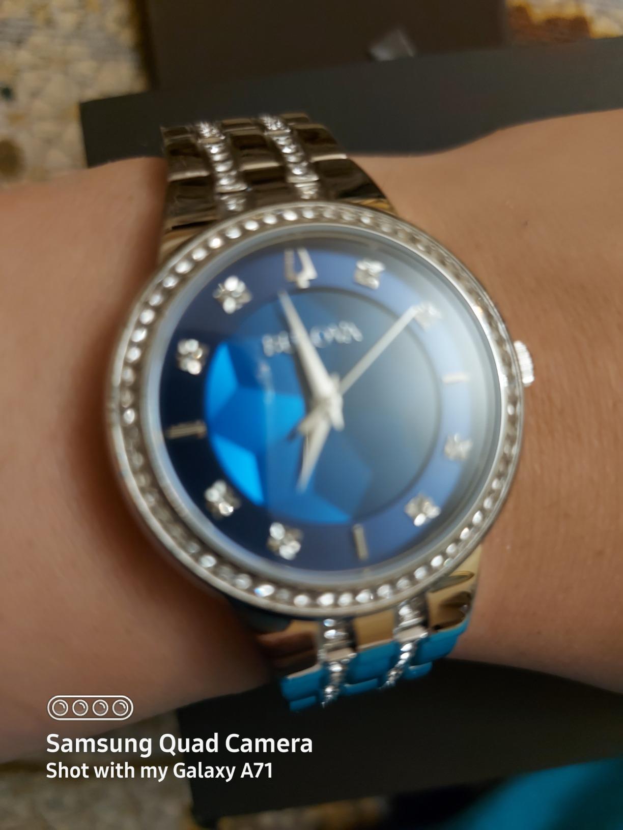 Bulova Ladies' Crystal Phantom 3-Hand Quartz Watch, Faceted Mineral Glass Dial customer photo 2