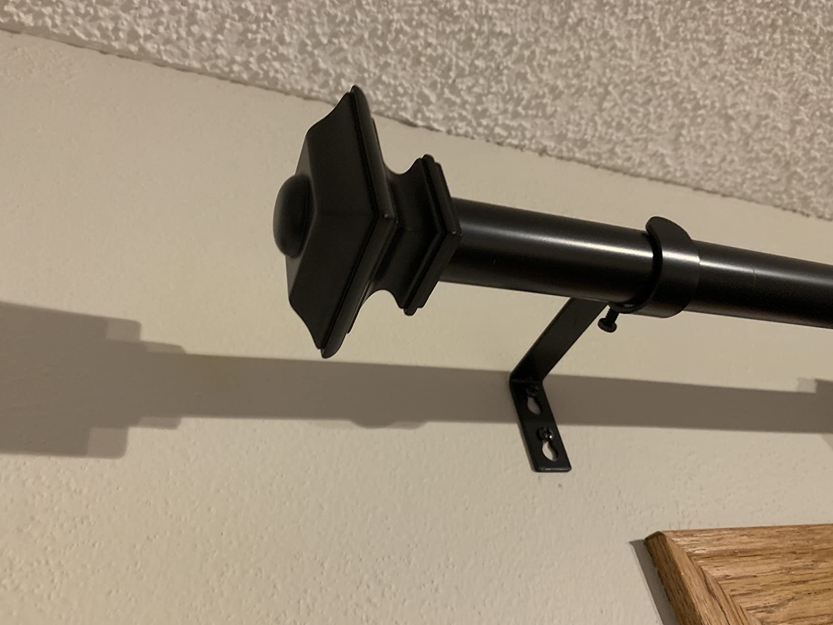 Ivilon Drapery Treatment Window Curtain Rod - Square Design 1 1/8 Rod. 120 to 240 Inch - Black customer photo 2