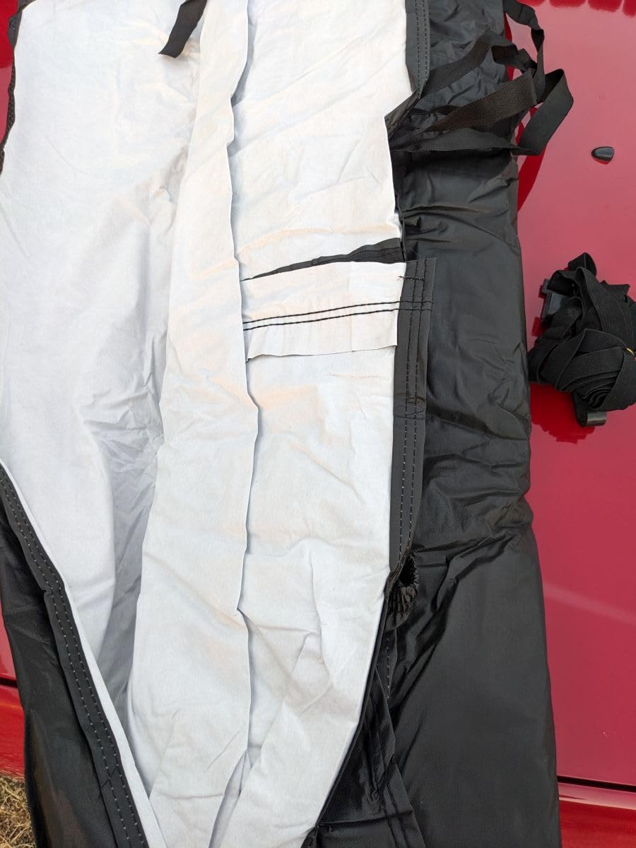 Favoto Car Cover Waterproof All Weather Windproof for SUV 188-198 Inches | UV Protection, Soft Cotton Lining, Driver Door Zipper, Reflective Strips and Storage Bag Included Silver customer photo 2