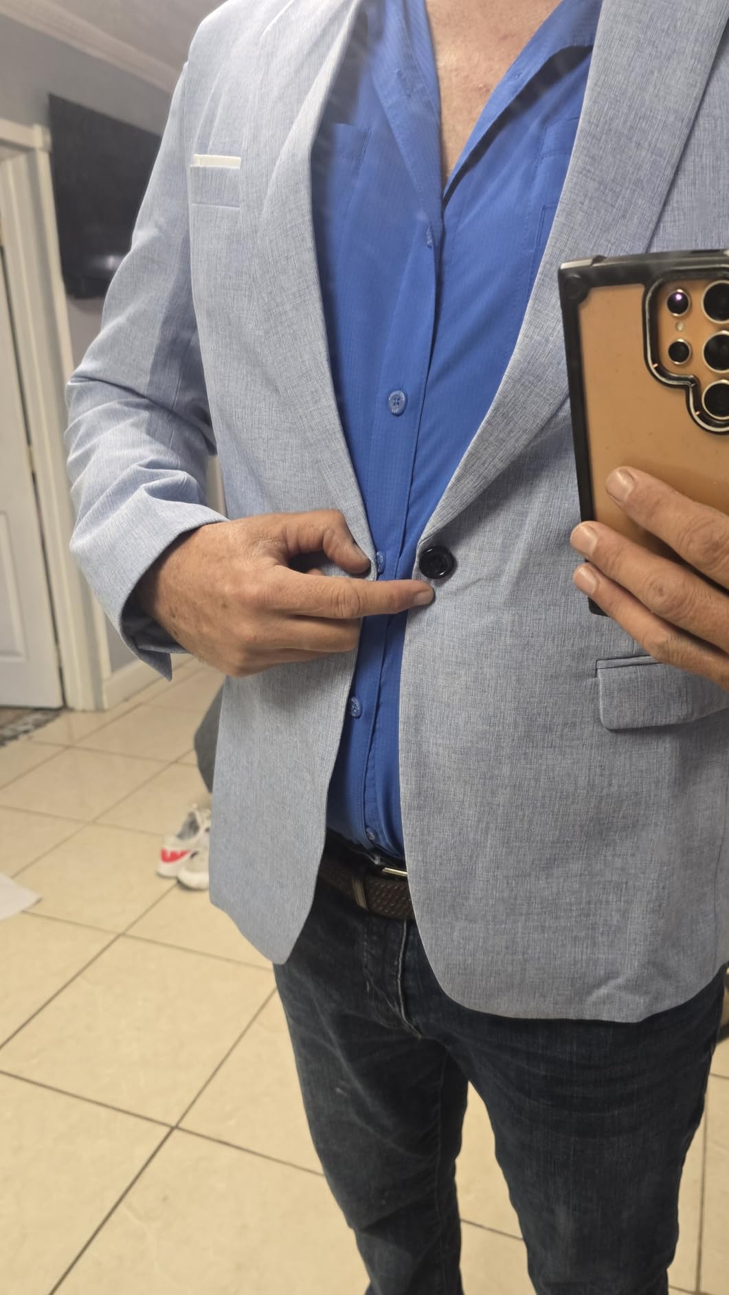 Men's Blazer Casual Sport Coats Slim Fit Lightweight Sports Jacket customer photo 1