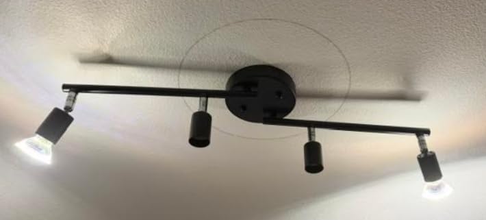 LED 6 Light Track Lighting Kit, 46.5'' Matt Nickel 6 Way Ceiling Spot Lighting, Flexibly Rotatable Head, Modern Track Light Included 6 x LED GU10 Bulb (4W, Daylight White 5000K, 400LM) customer photo 2