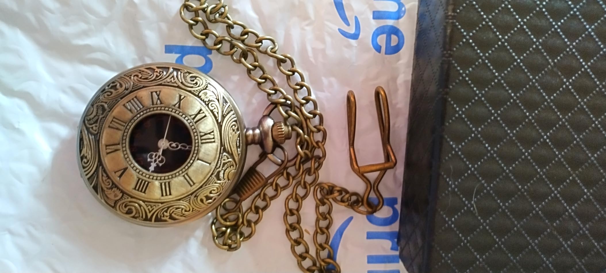 LYMFHCH Vintage Pocket Watch Roman Numerals Scale Quartz Pocket Watches with Chain Christmas Graduation Birthday Gifts Fathers Day customer photo 2