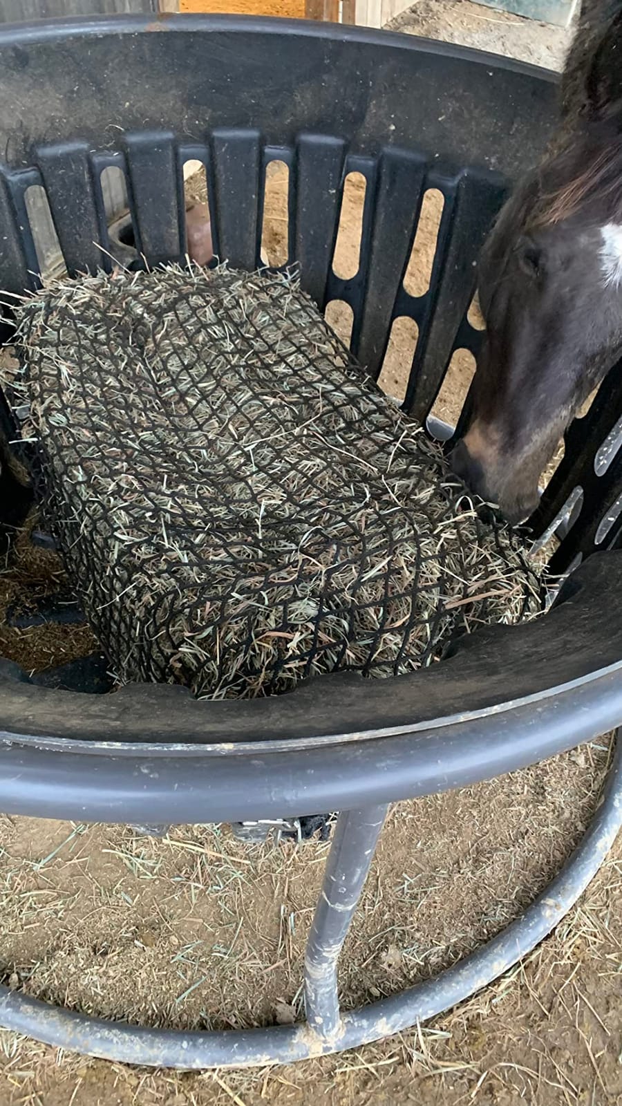 Aoneky Large Hay Net for Horses Slow Feed Horse Feeder Hay Bag 47 Inch Bale Size customer photo 1