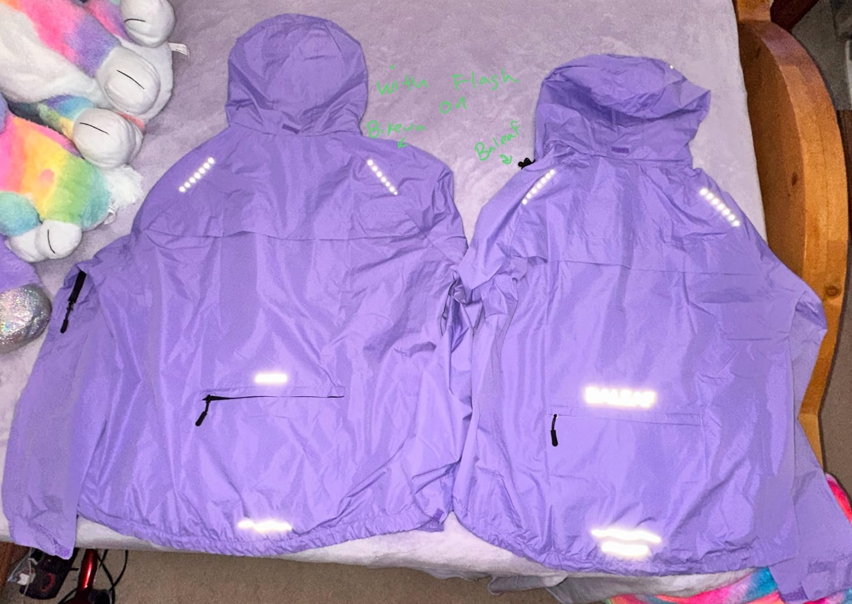 baleaf Packable Rain Jacket Women Waterproof Lightweight Jackets Hooded | Windbreaker Reflective Running & Cycling Rain Coat; Fully Waterproof Zipper and Breathable for Travelling, Hiking and Outdoor customer photo 1