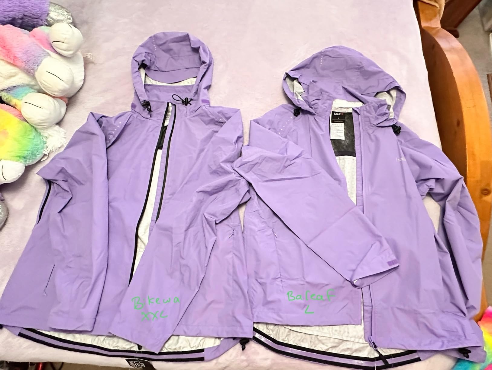 baleaf Packable Rain Jacket Women Waterproof Lightweight Jackets Hooded | Windbreaker Reflective Running & Cycling Rain Coat; Fully Waterproof Zipper and Breathable for Travelling, Hiking and Outdoor customer photo 2