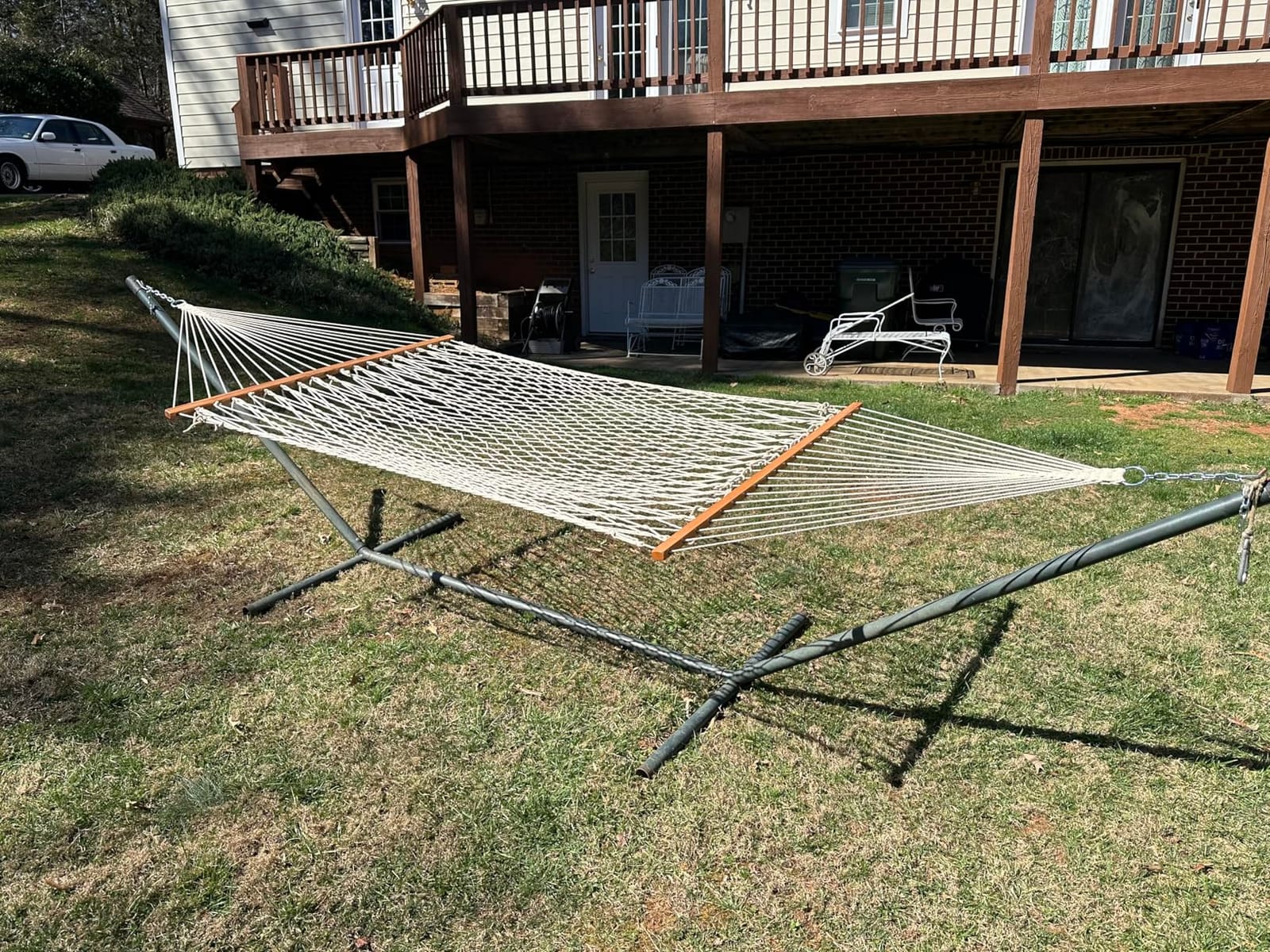 Castaway Living 13 ft. Double Traditional Hand Woven Cotton Rope Hammock - 2-Person, 450 lb Capacity, Free Extension Chains & Tree Hooks, Designed in the USA customer photo 2