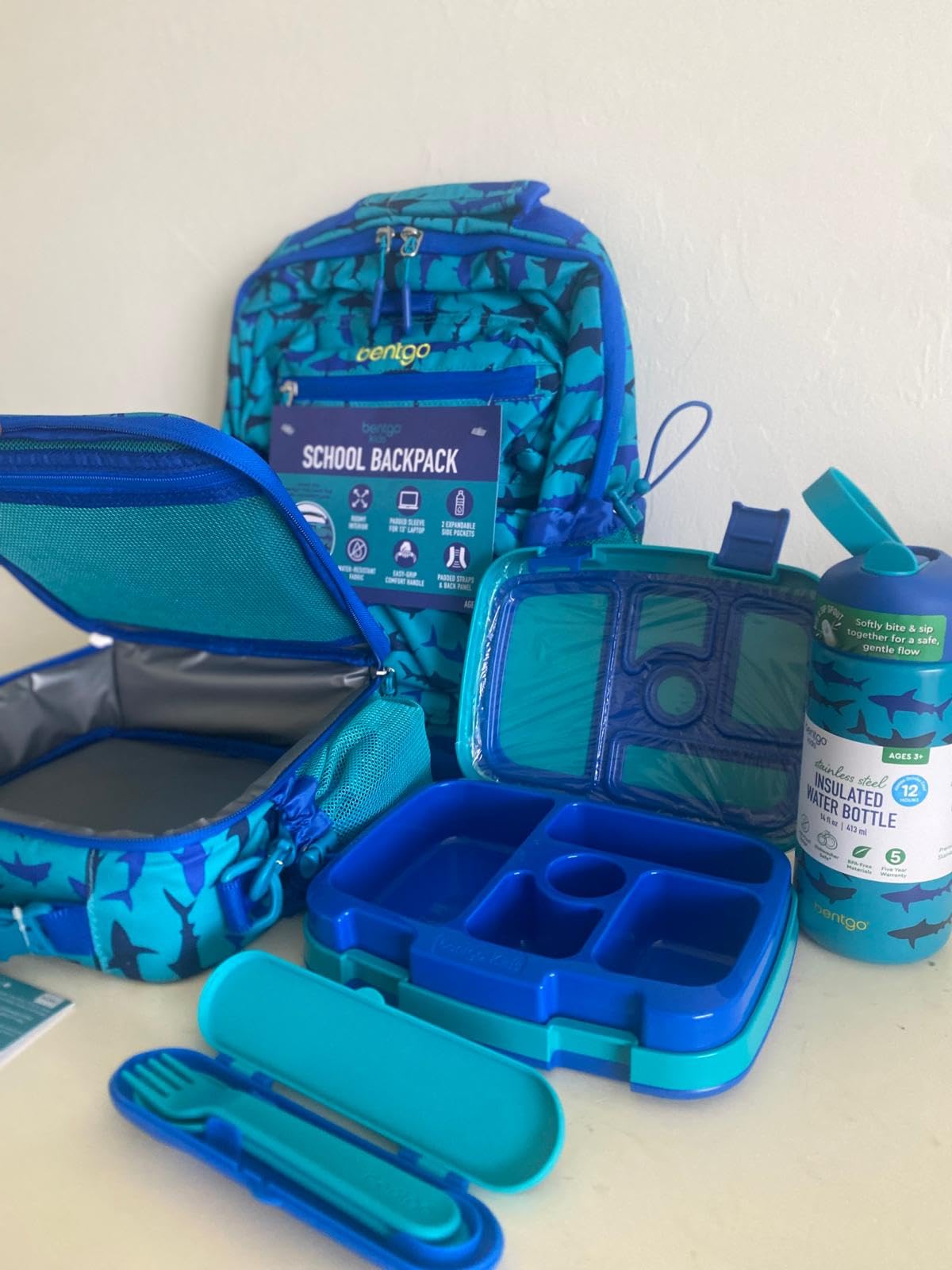 Bentgo Kids Prints Leak-Proof 5-Compartment Bento-Style Kids Lunch Box | Ideal Portion Sizes for Ages 3-7, Durable, Drop-Proof, Dishwasher Safe, PFAS & BPA-Free Materials (Rainbows and Butterflies) customer photo 1